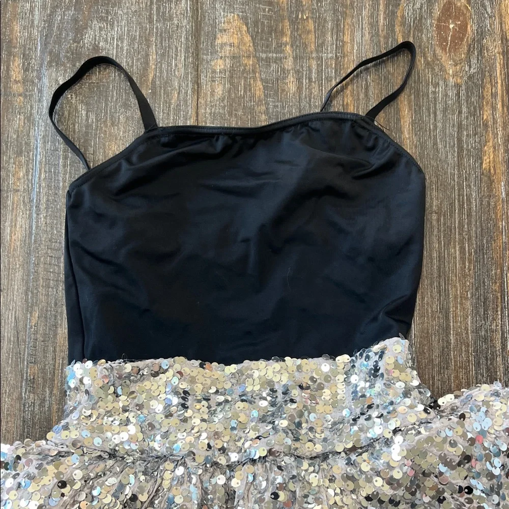Weissman Black and Silver Sequin Dance Costume Set